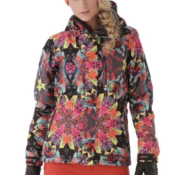 Volcom Free Insulated Let it Storm Vibrant Floral Ski Jacket - Picture 1 of 16